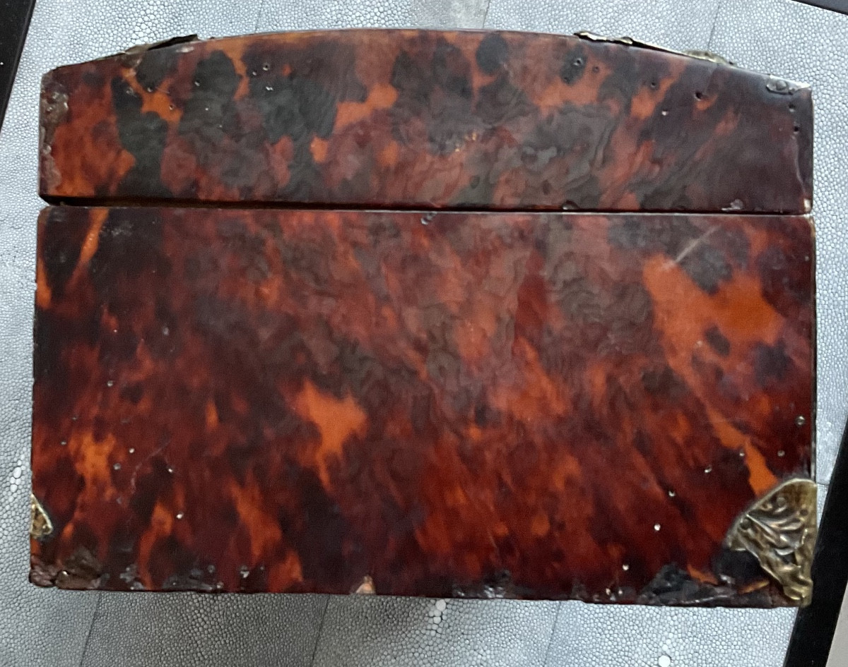 Boîte XVIIe en écaille de tortue-photo-1