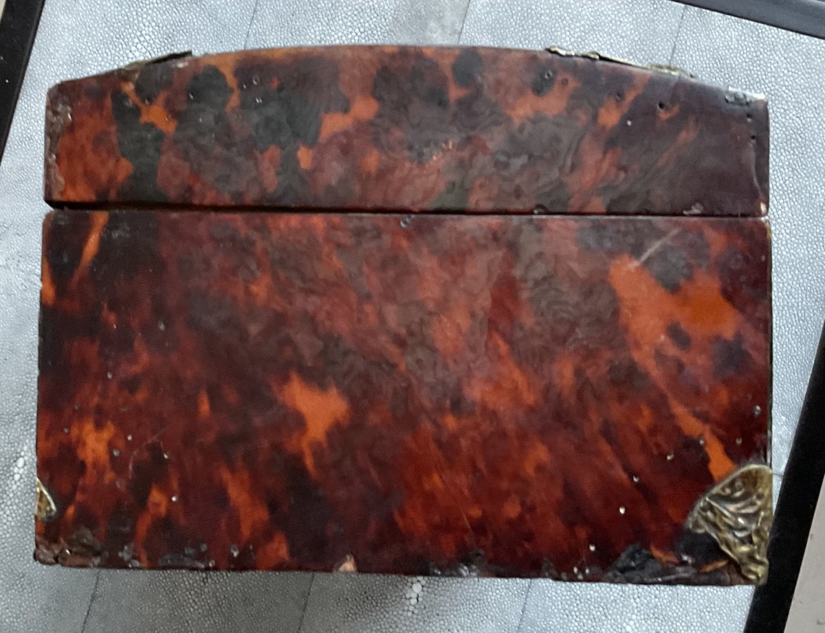 Boîte XVIIe en écaille de tortue-photo-2