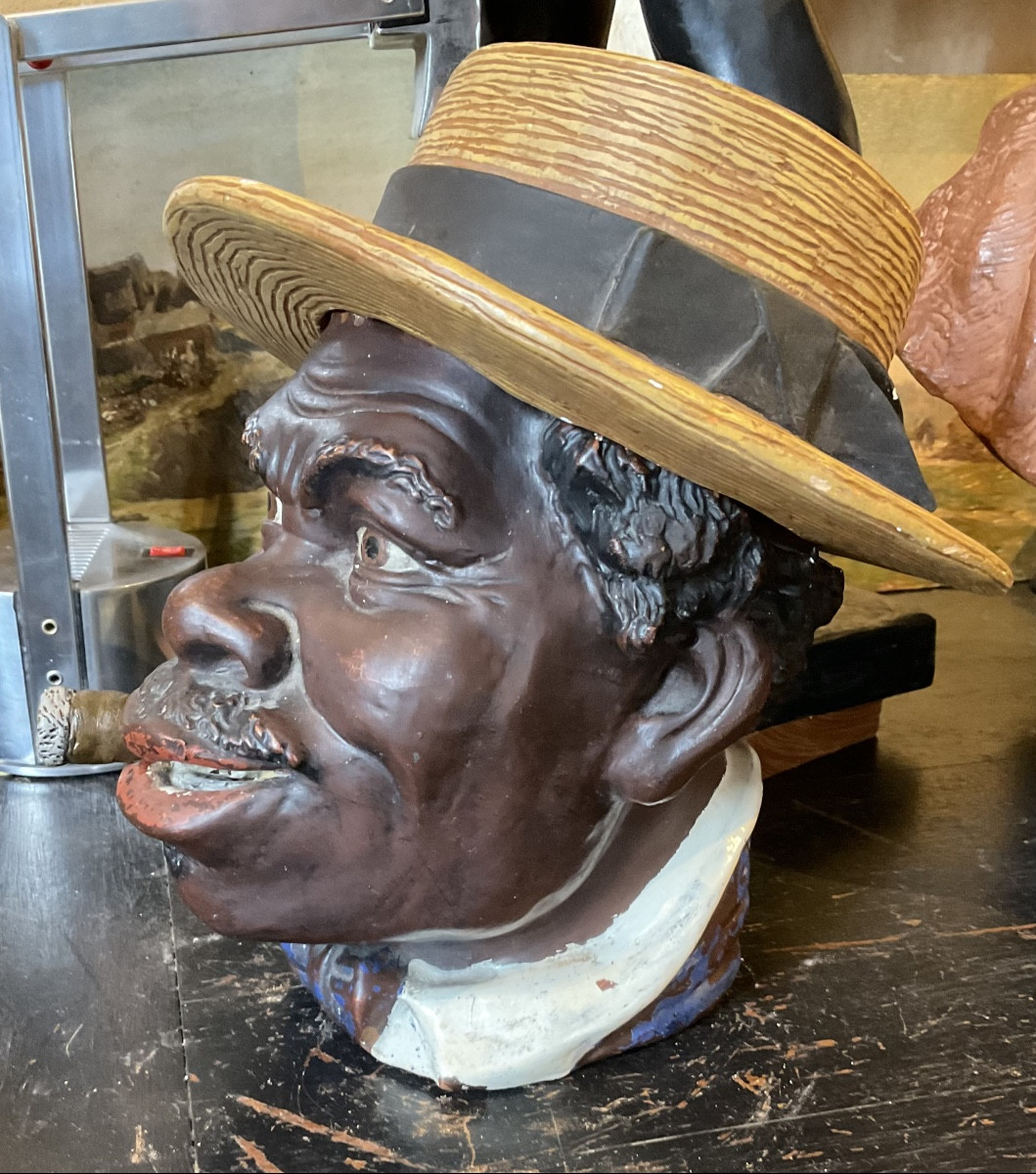 Tête de jazzman  au canotier