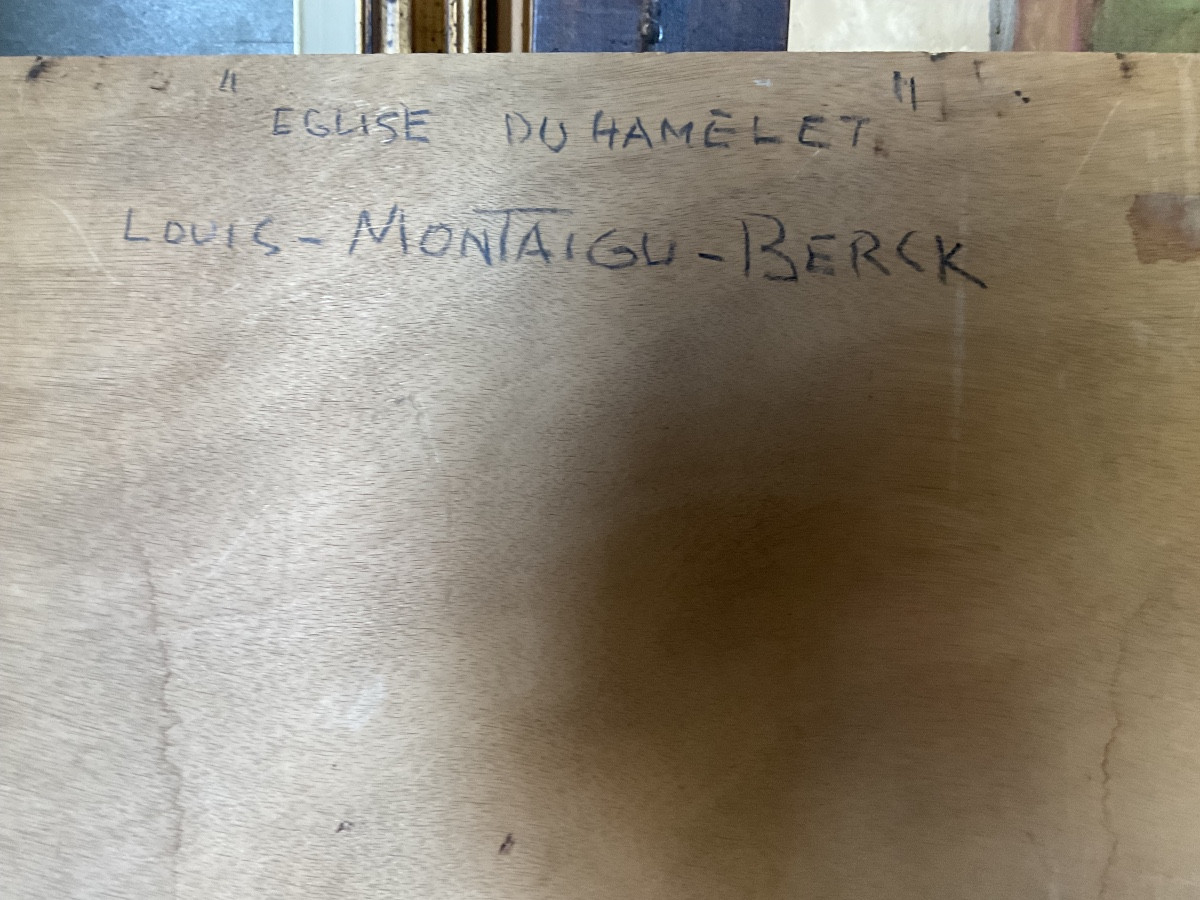 Louis Montaigu chapelle du Hamelet huile sur panneau-photo-2