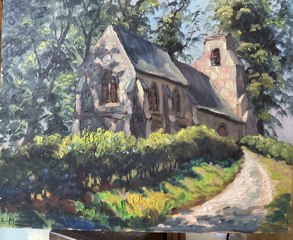 Louis Montaigu chapelle du Hamelet huile sur panneau