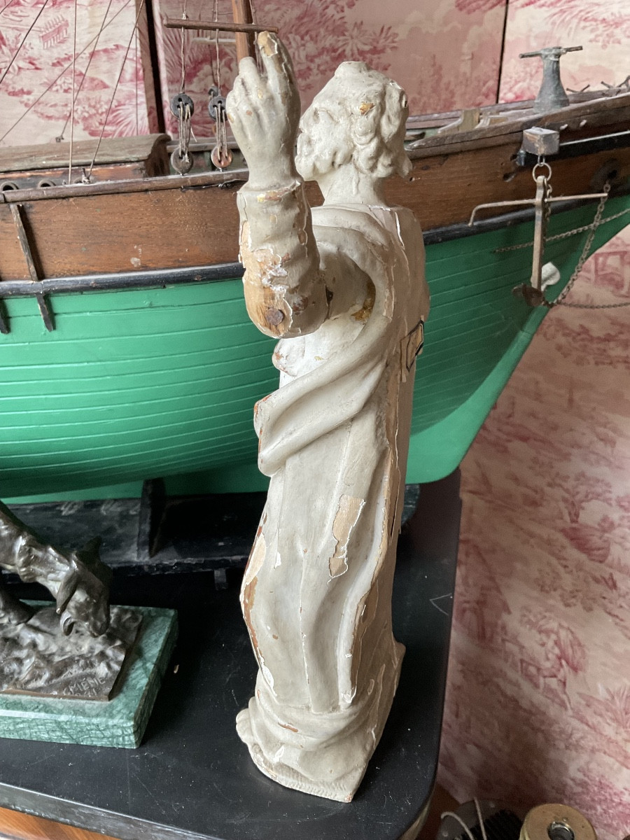 Saint John Painted And Gilded Wood 18th Century-photo-2