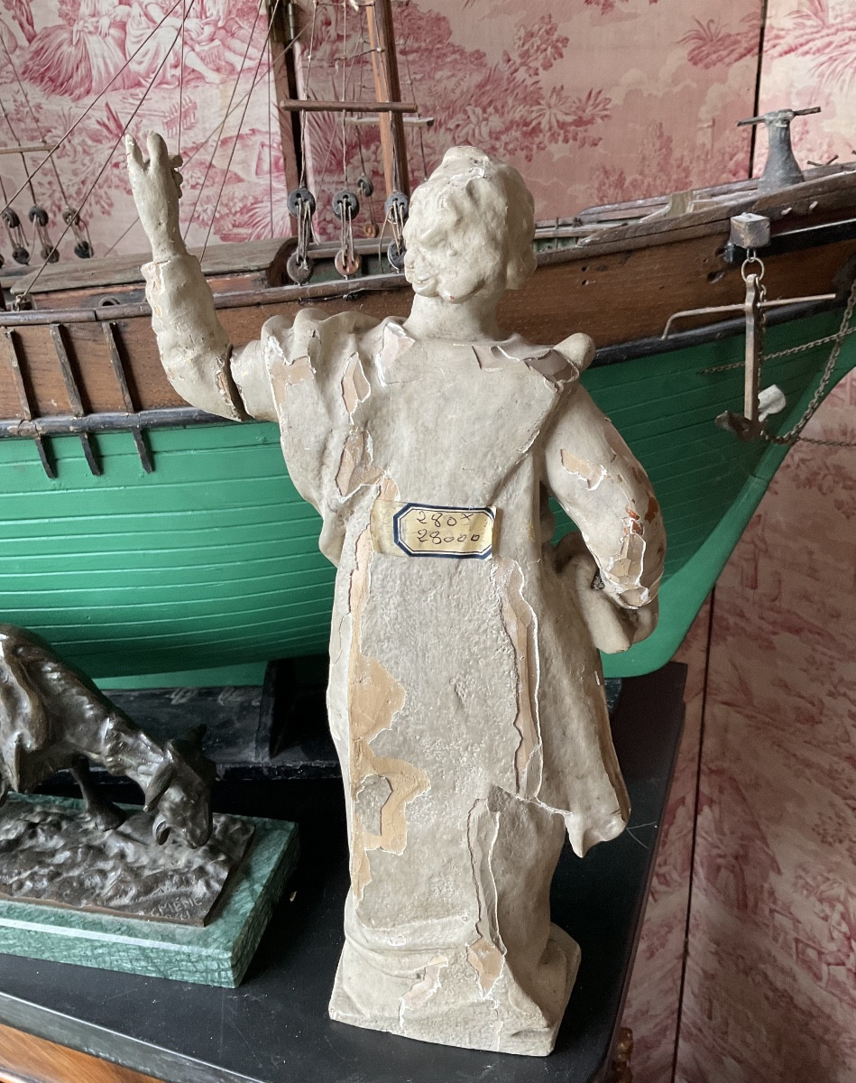 Saint John Painted And Gilded Wood 18th Century-photo-3