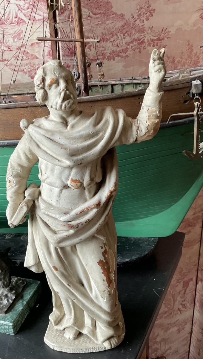 Saint John Painted And Gilded Wood 18th Century-photo-3