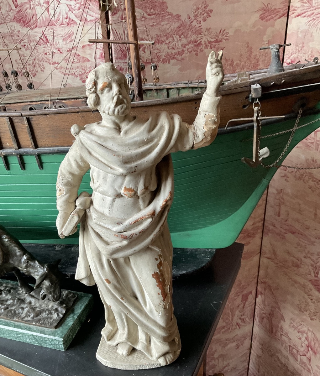 Saint John Painted And Gilded Wood 18th Century