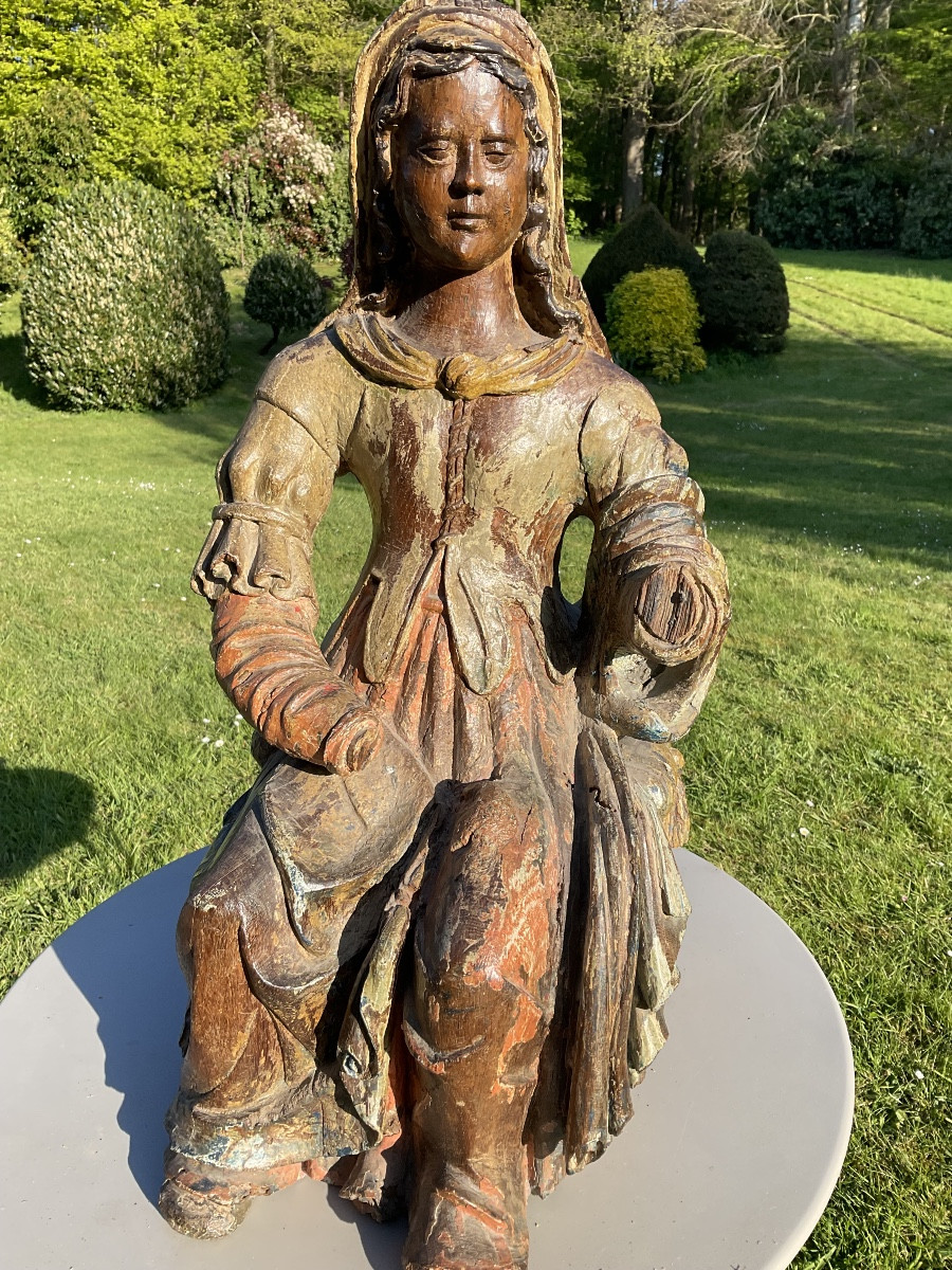 Très beau visage pour cette vierge à l’enfant XVIIe-photo-2