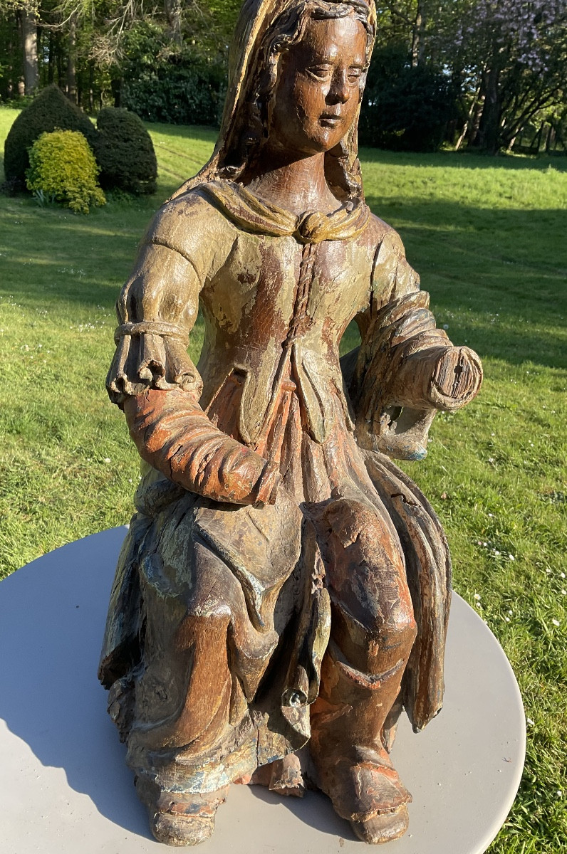 Très beau visage pour cette vierge à l’enfant XVIIe-photo-3