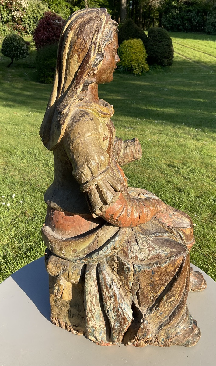 Très beau visage pour cette vierge à l’enfant XVIIe-photo-4
