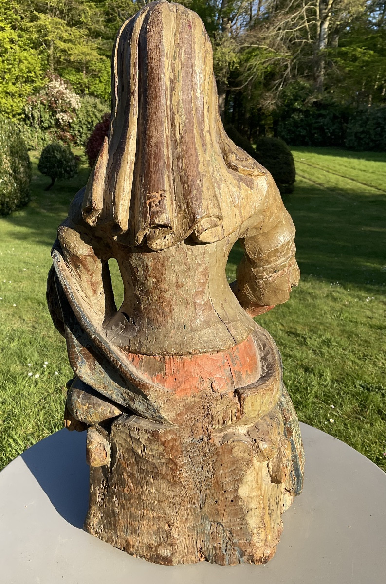 Très beau visage pour cette vierge à l’enfant XVIIe-photo-1