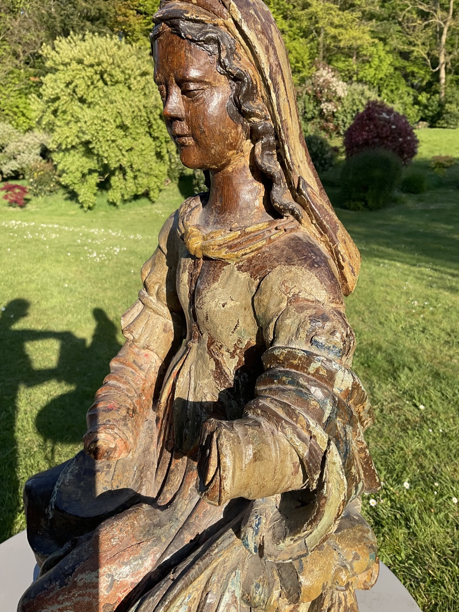 Très beau visage pour cette vierge à l’enfant XVIIe-photo-3