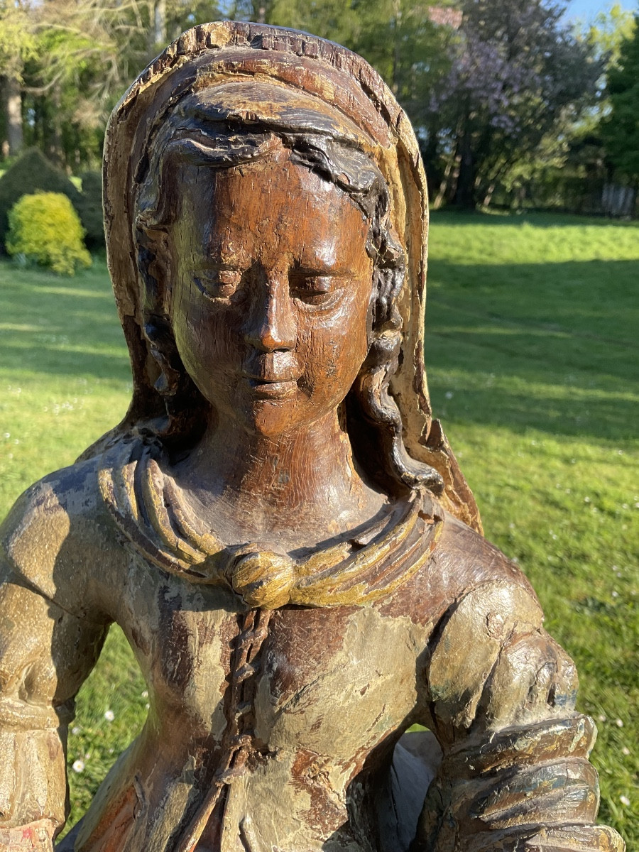 Très beau visage pour cette vierge à l’enfant XVIIe-photo-4
