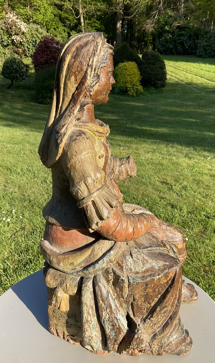 Très beau visage pour cette vierge à l’enfant XVIIe-photo-5