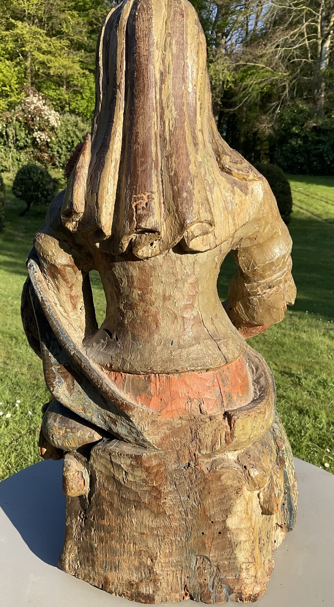 Très beau visage pour cette vierge à l’enfant XVIIe-photo-6