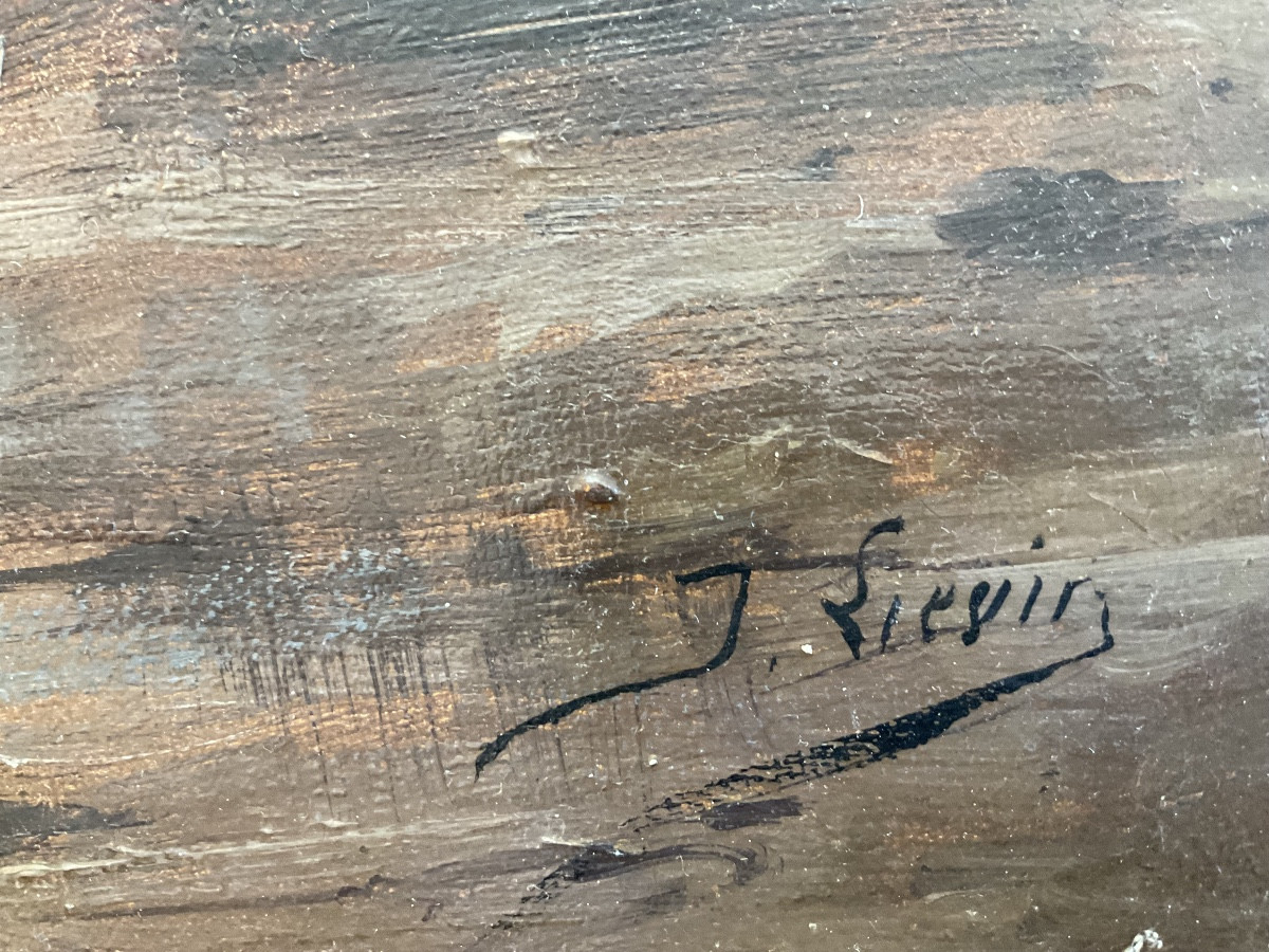 Port Par Lievin Oil On Canvas-photo-1