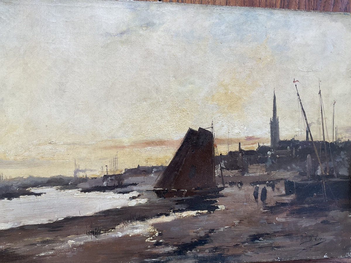 Port Par Lievin Oil On Canvas-photo-2