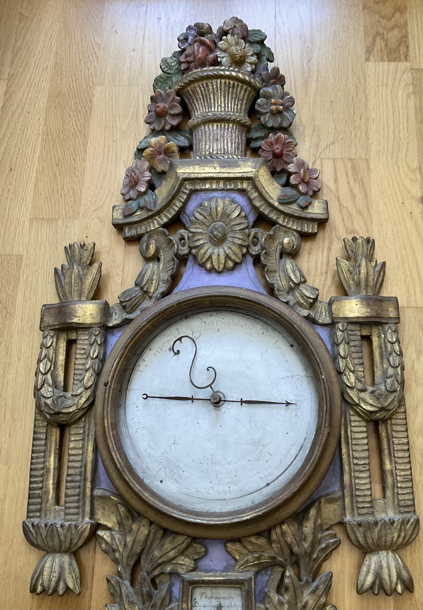 18th-century Barometer In The State Of Château De Ramecout-photo-3