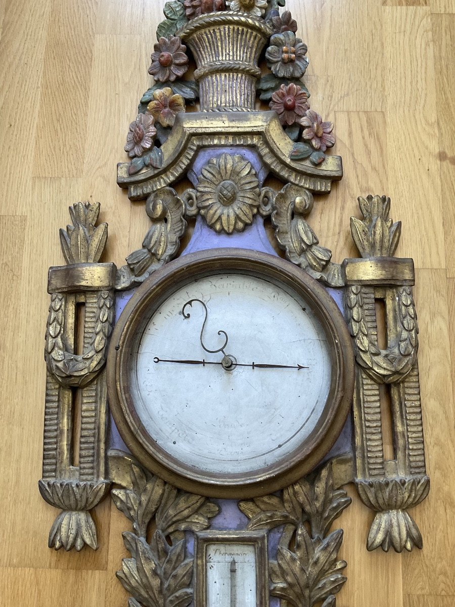 18th-century Barometer In The State Of Château De Ramecout-photo-4