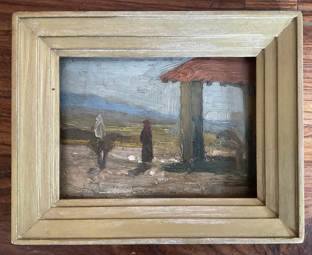 Deux études de tableaux sur carton début XXe