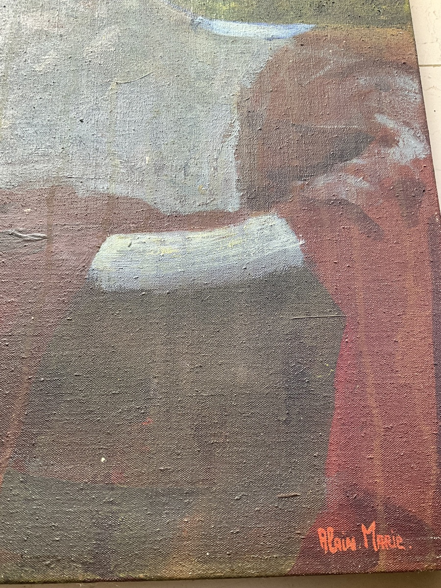 Grande toile d’Alain Marie nu en extérieur -photo-1