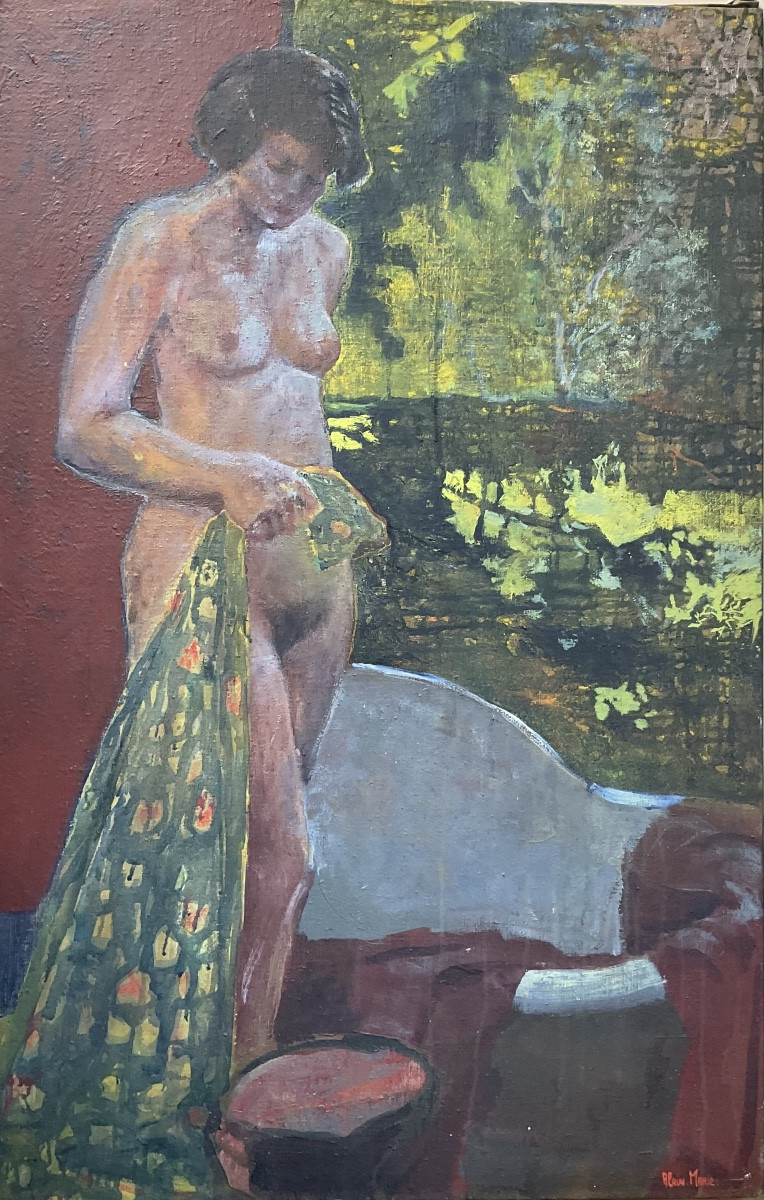 Grande toile d’Alain Marie nu en extérieur -photo-2