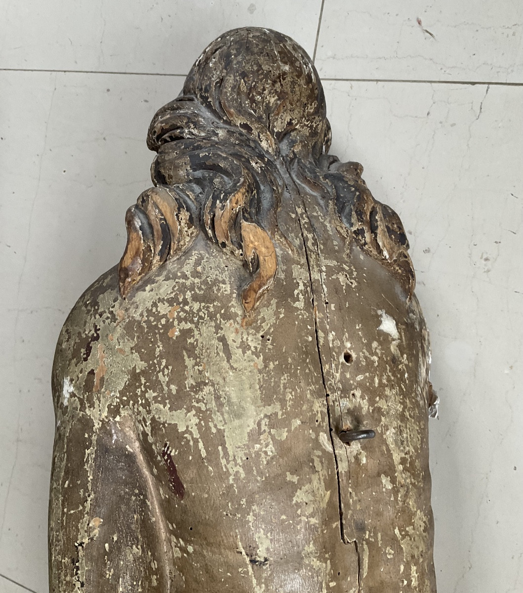 Christ ressuscité bois XVIIe polychrome 110cm-photo-4