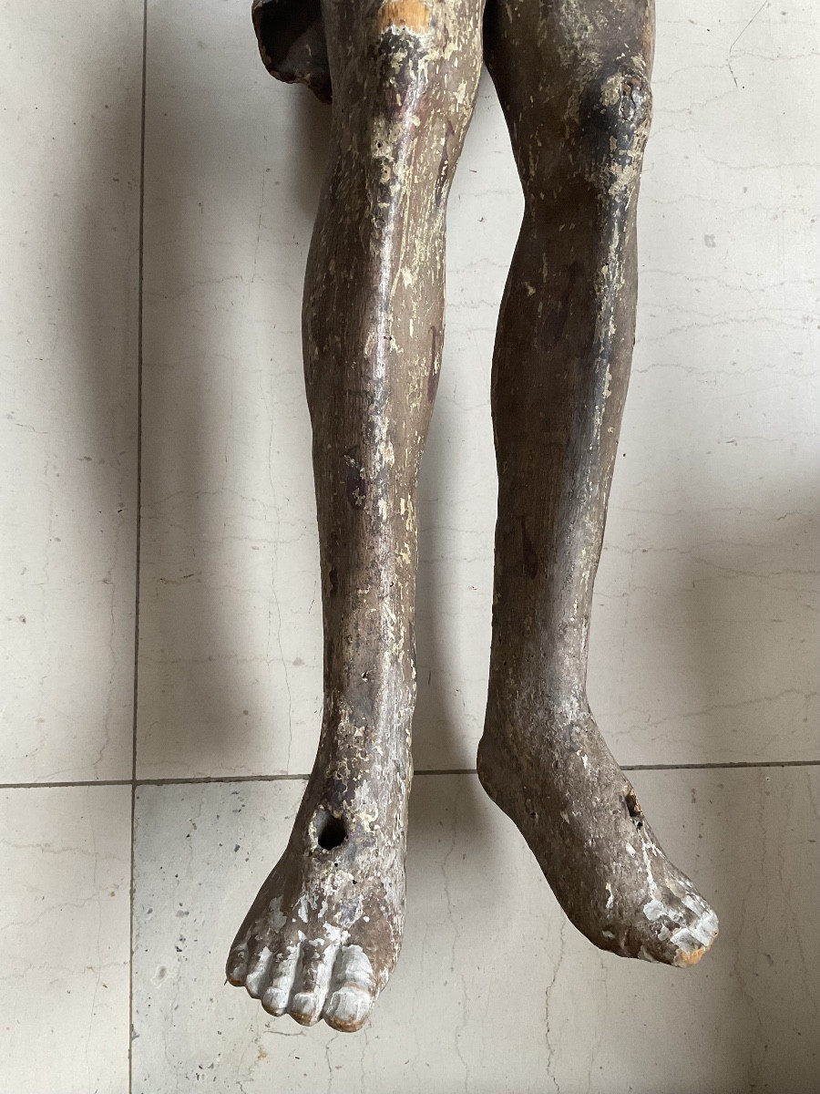 Christ ressuscité bois XVIIe polychrome 110cm-photo-4