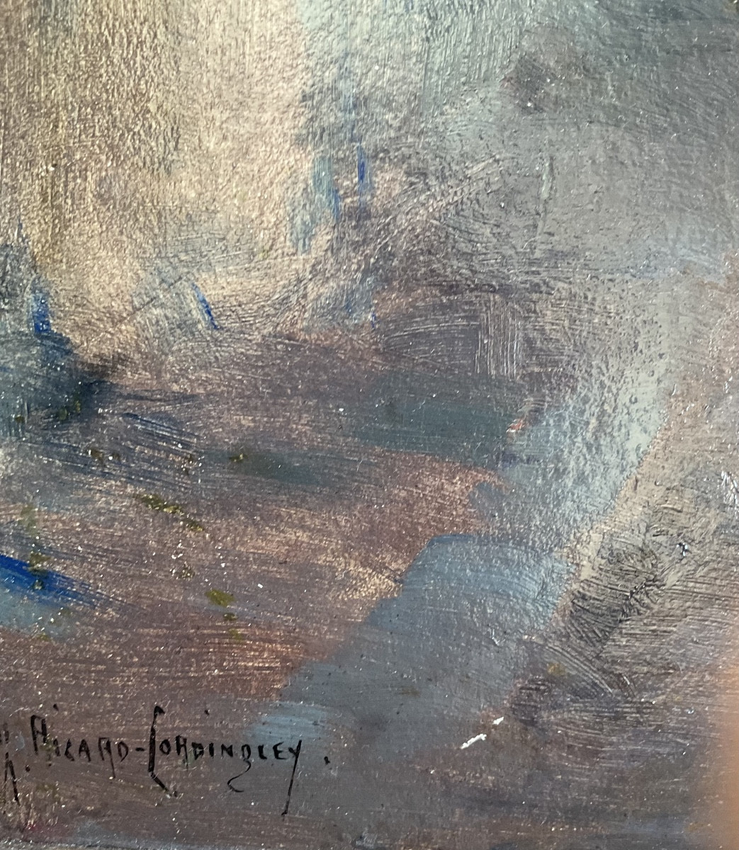 Night By Ricard Cordingley Oil On Cardboard-photo-2