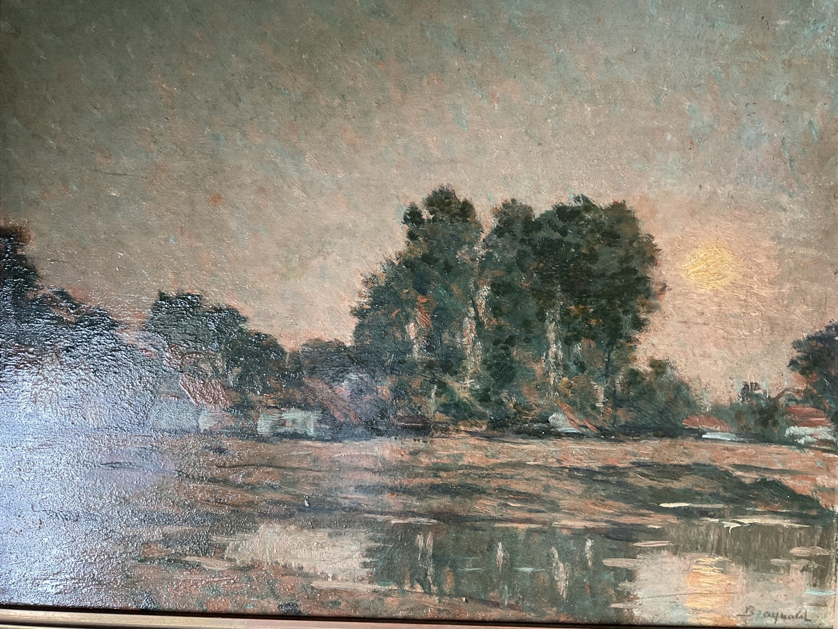 Very Impressionistic Panel By Louis Braquaval-photo-2