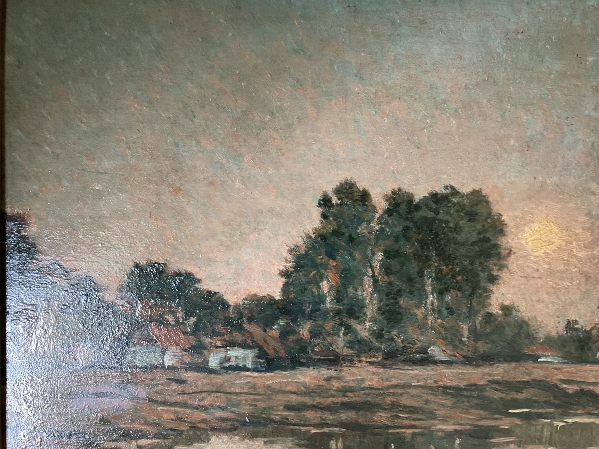 Very Impressionistic Panel By Louis Braquaval-photo-4