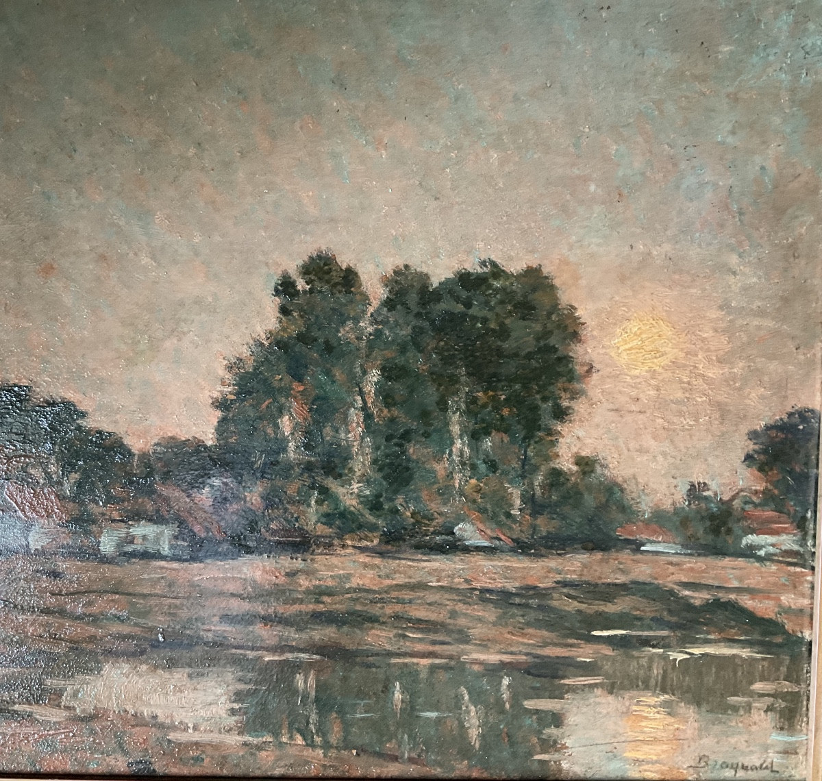 Very Impressionistic Panel By Louis Braquaval-photo-2