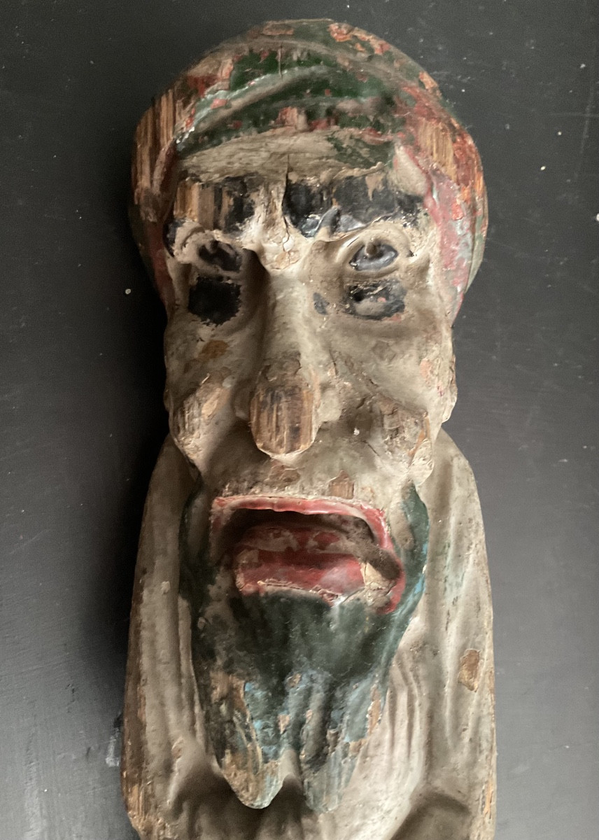 18th-century Polychrome Wooden Statue