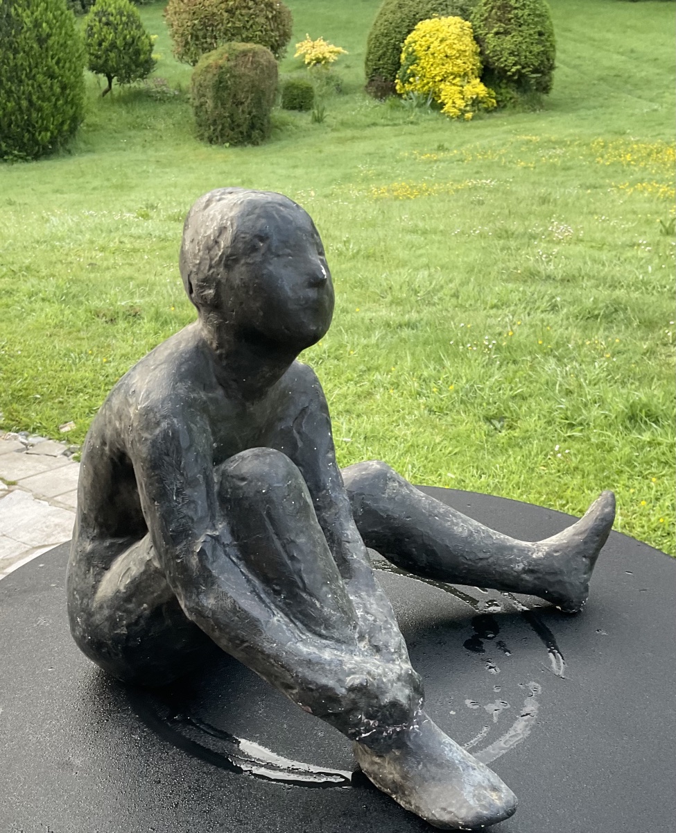 Statue plâtre femme signee-photo-3