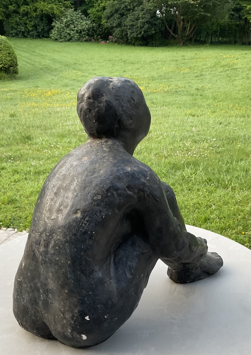 Statue plâtre femme signee-photo-1