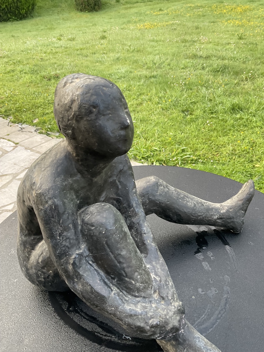 Statue plâtre femme signee-photo-2