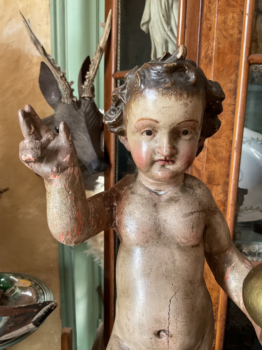 Enfant jesus boi polychrome Espagne XVIIIe-photo-2