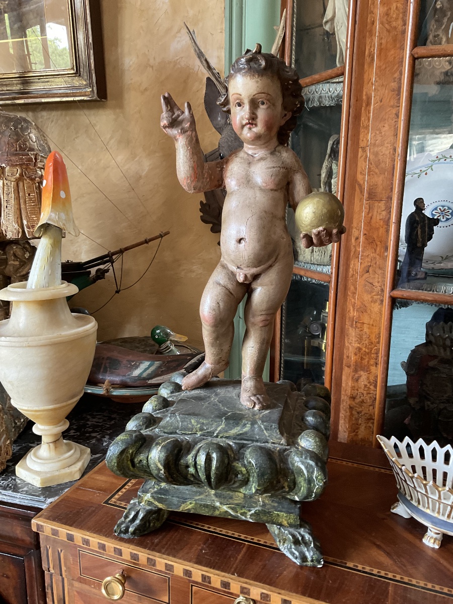 Enfant jesus boi polychrome Espagne XVIIIe-photo-4
