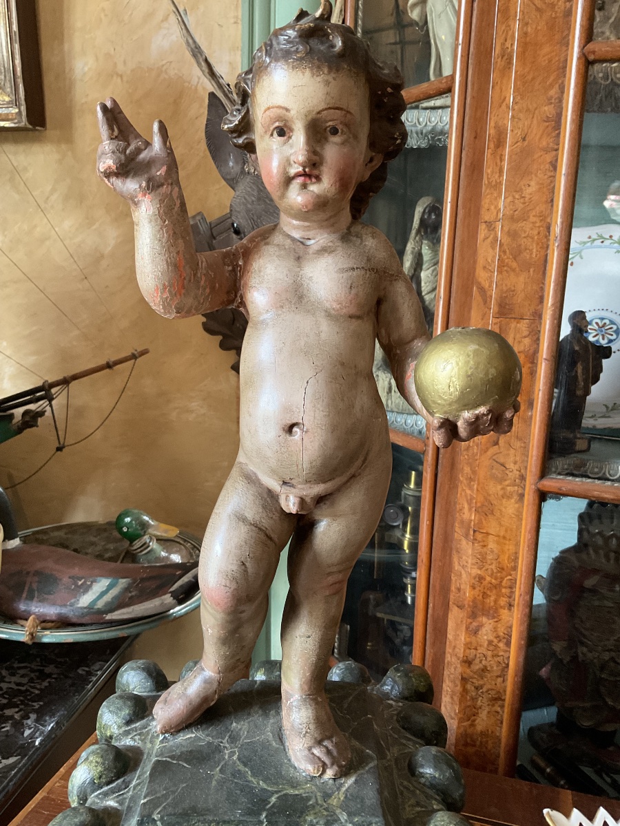 Enfant jesus boi polychrome Espagne XVIIIe
