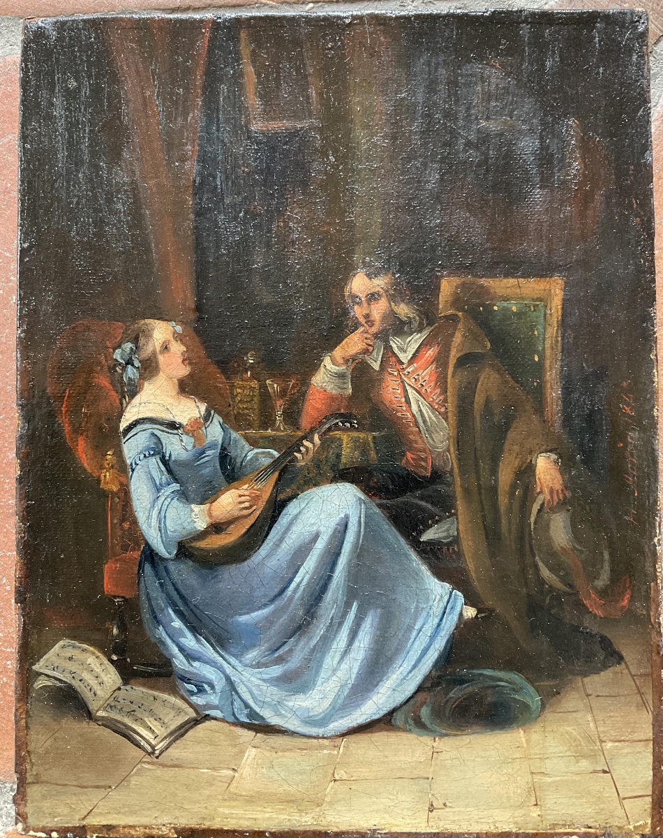 Musician With Mandolin Small Canvas-photo-4