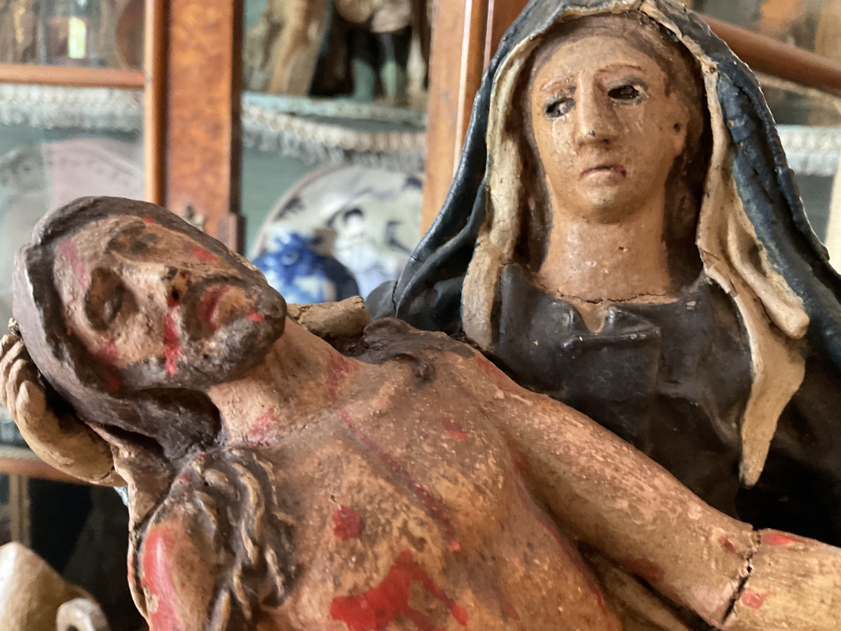 Piéta bois et papier mâché XVIIIe Italie-photo-2