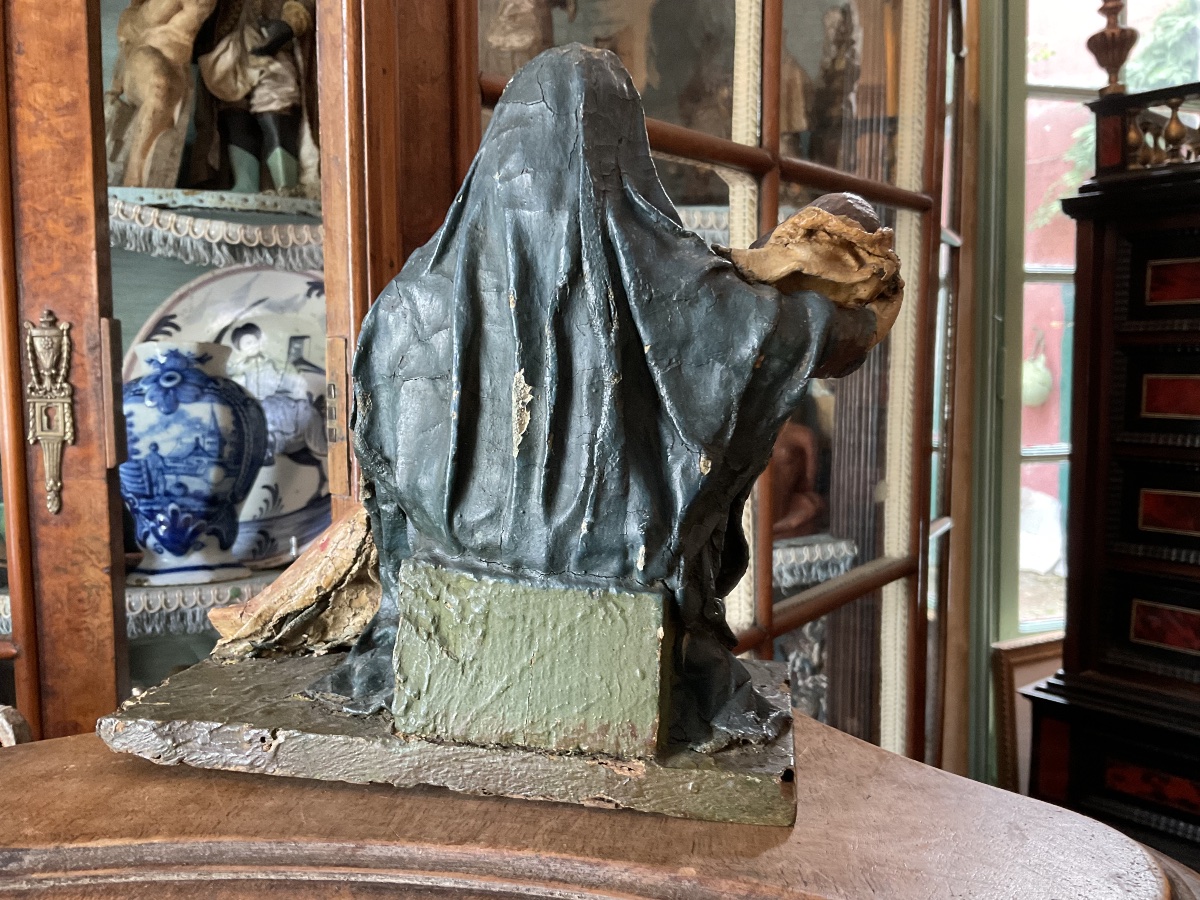 Piéta bois et papier mâché XVIIIe Italie-photo-1