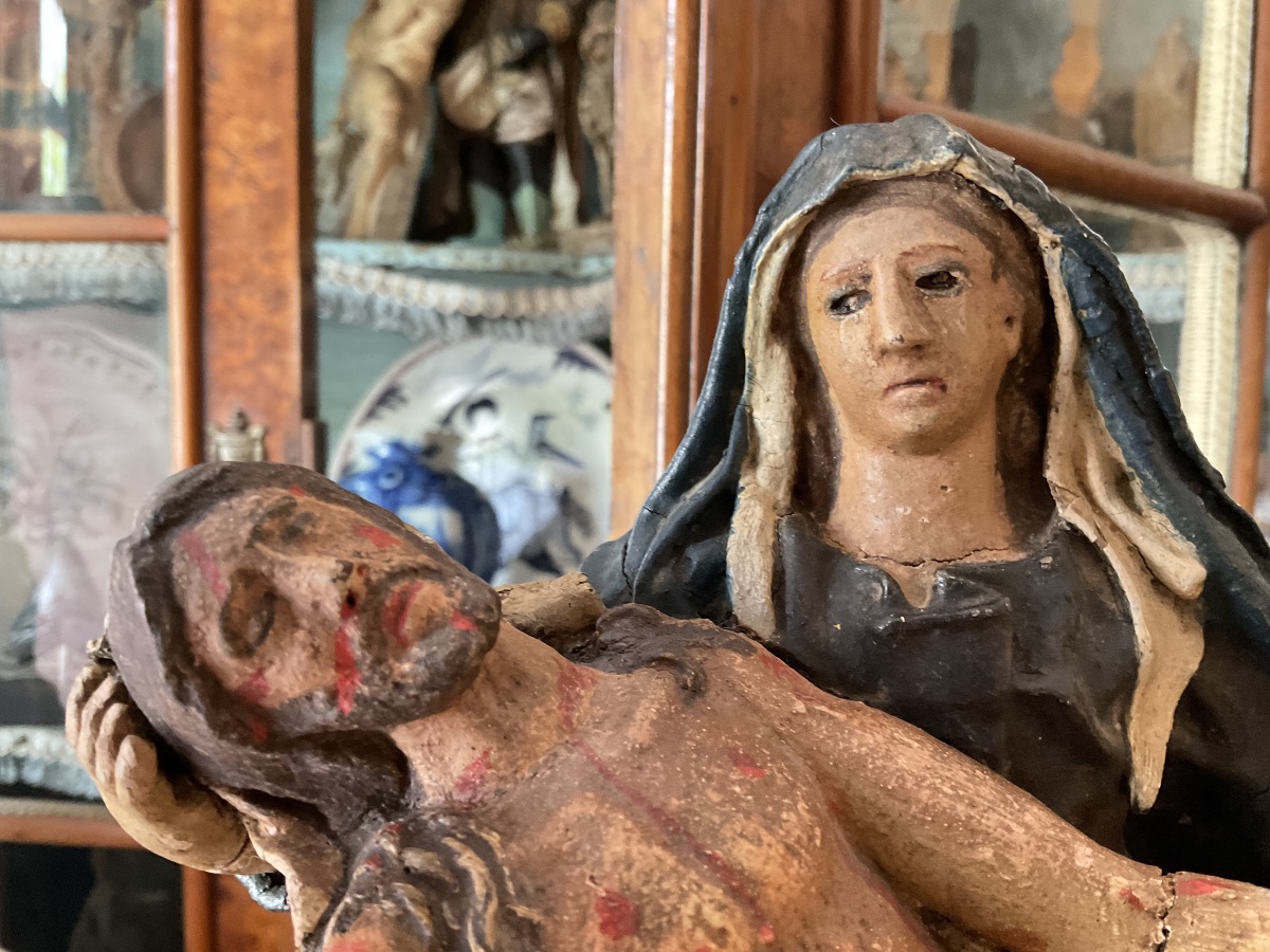 Piéta bois et papier mâché XVIIIe Italie