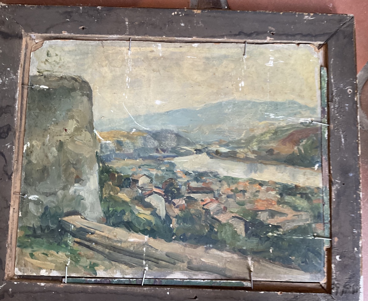 Woman Sewing At Her Window Oil On Canvas-photo-1