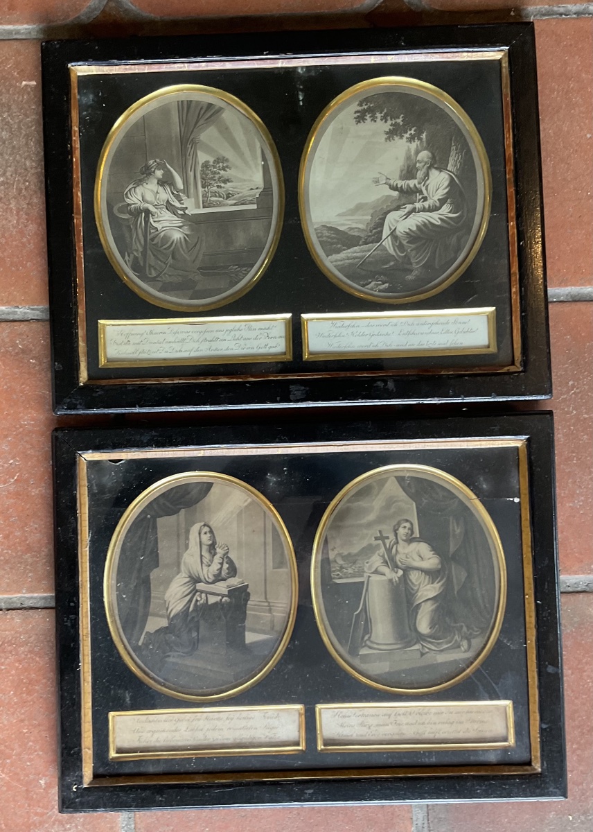 Amazing Pair Of Frames With Engraving And Text In German-photo-2