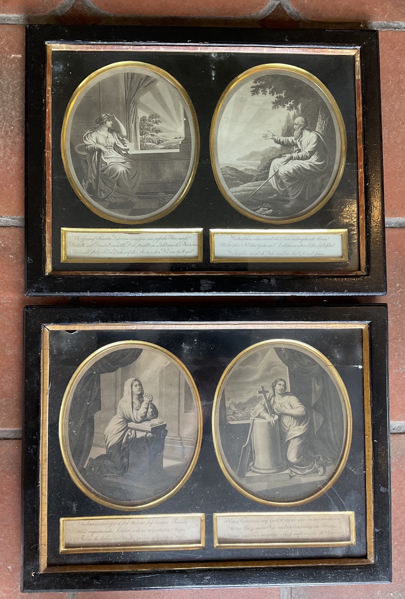 Amazing Pair Of Frames With Engraving And Text In German-photo-3