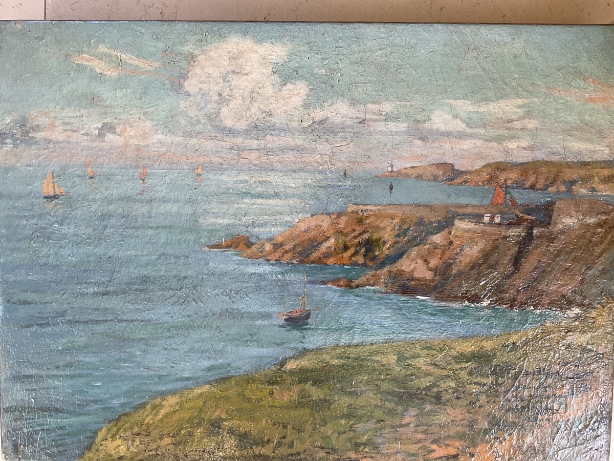 Bretagne huile sur toile par F Flicck-photo-4