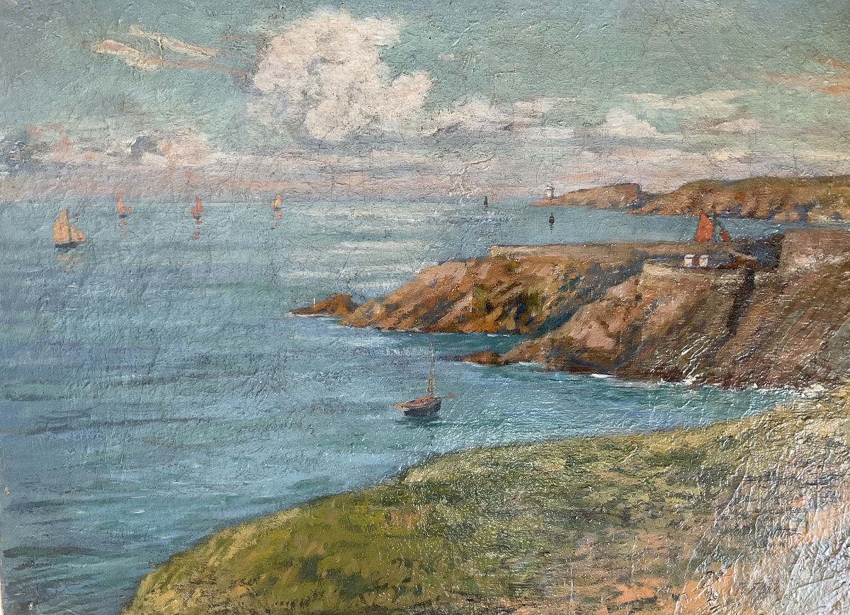 Bretagne huile sur toile par F Flicck-photo-2
