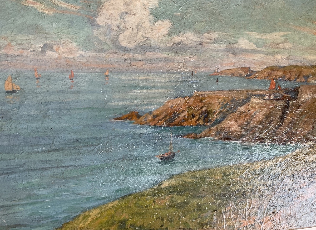 Bretagne huile sur toile par F Flicck-photo-3