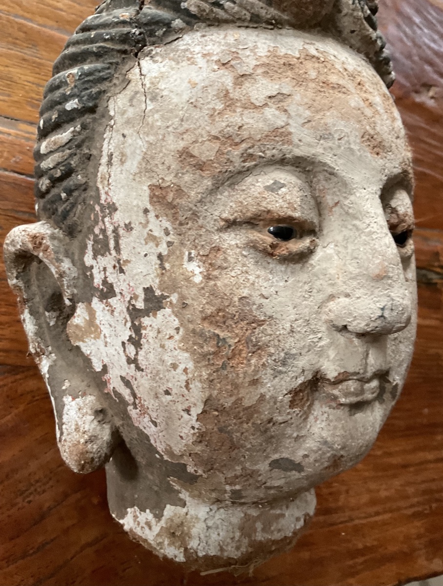 Asian Adobe Head With Glass Eyes-photo-1