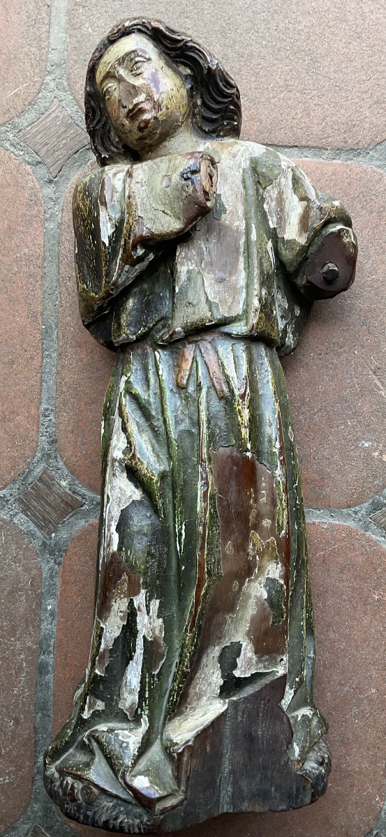 Ange XVIe bois polychrome -photo-2