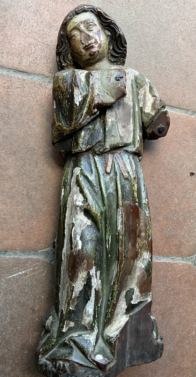 Ange XVIe bois polychrome -photo-1